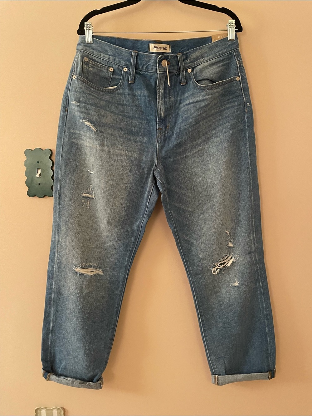 NWT Madewell The Perfect Vintage Jean Distressed Blue